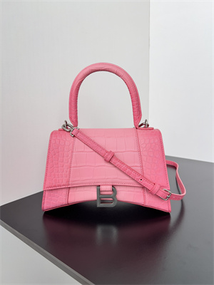 Women’s Hourglass Small Handbag Crocodile Embossed In Gradient Pink