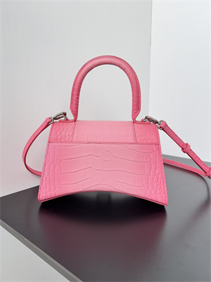 Women’s Hourglass Small Handbag Crocodile Embossed In Gradient Pink