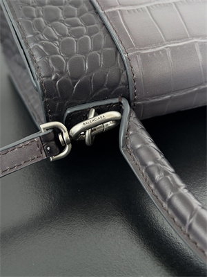 Women’s Hourglass Small Handbag Crocodile Embossed In Gradient Grey