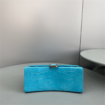 Women’s Hourglass Small Handbag Crocodile Embossed In Blue