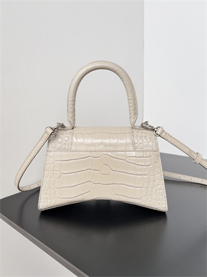Women’s Hourglass Small Handbag Crocodile Embossed In Lt Beige