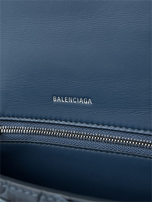 Women’s Hourglass Small Handbag Crocodile Embossed In Navy