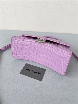 Women’s Hourglass Small Handbag Crocodile Embossed In Lt Purple