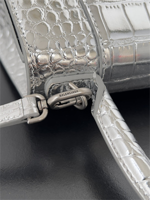 Women’s Hourglass Small Handbag Crocodile Embossed In Silver