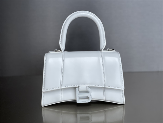Women’s Hourglass XS Handbag Shiny Box Calfskin In White