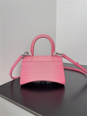 Women’s Hourglass XS Handbag Crocodile Embossed In Gradient Pink-Silver