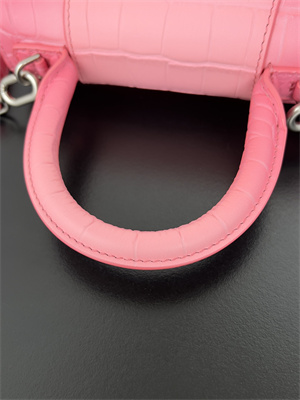 Women’s Hourglass XS Handbag Crocodile Embossed In Gradient Pink-Silver