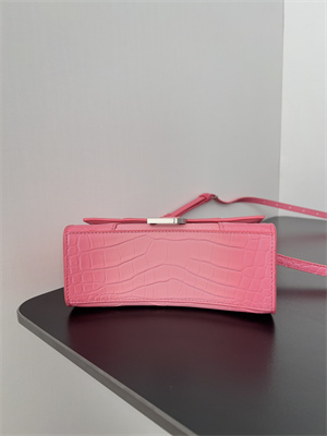 Women’s Hourglass XS Handbag Crocodile Embossed In Gradient Pink-Silver