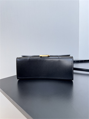 Women’s Hourglass XS Handbag Shiny Box Calfskin In Black-Gold