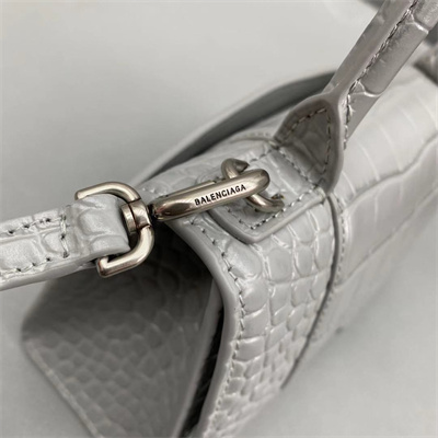 Women’s Hourglass XS Handbag Crocodile Embossed In Grey-Silver