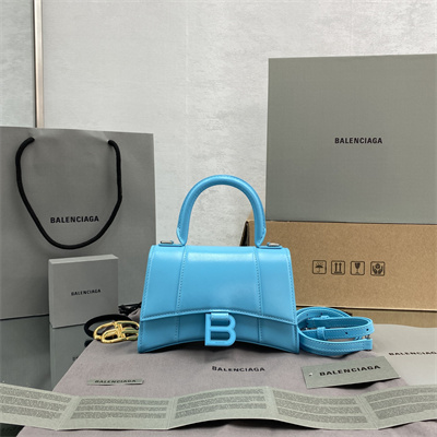 Women’s Hourglass XS Handbag Shiny Box Calfskin In Blue