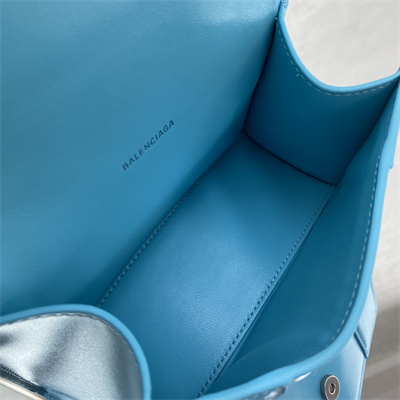 Women’s Hourglass XS Handbag Shiny Box Calfskin In Blue