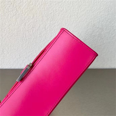 Women’s Hourglass XS Handbag Shiny Box Calfskin In Fuchsia-Silver