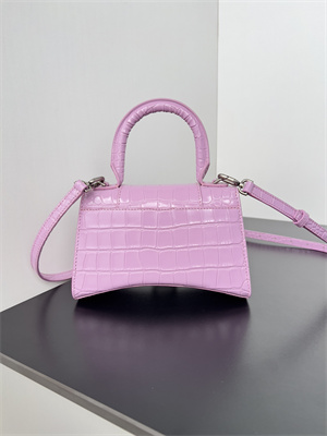 Women’s Hourglass XS Handbag Crocodile Embossed In Lt Purple-Silver