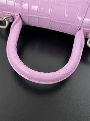 Women’s Hourglass XS Handbag Crocodile Embossed In Lt Purple-Silver