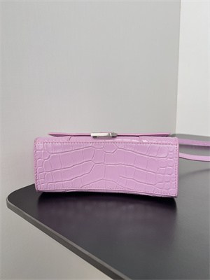 Women’s Hourglass XS Handbag Crocodile Embossed In Lt Purple-Silver