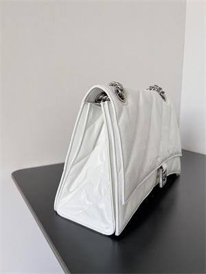 Women’s CRUSH Medium Chain Bag Quilted In White Crushed Calfskin