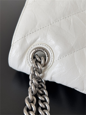 Women’s CRUSH Medium Chain Bag Quilted In White Crushed Calfskin
