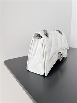 Women’s CRUSH Small Chain Bag Quilted In White Crushed Calfskin