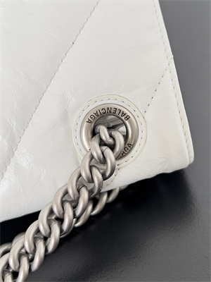 Women’s CRUSH Small Chain Bag Quilted In White Crushed Calfskin