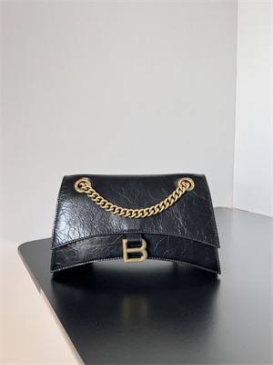 Women’s CRUSH Small Chain Bag In Black Crushed Calfskin