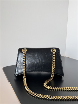 Women’s CRUSH Small Chain Bag In Black Crushed Calfskin