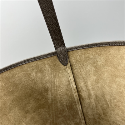 The Row Park N/S Large Tote Bag Grained Calfskin Taupe Color