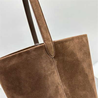The Row Park N/S Large Tote Bag Dk Brown Suede