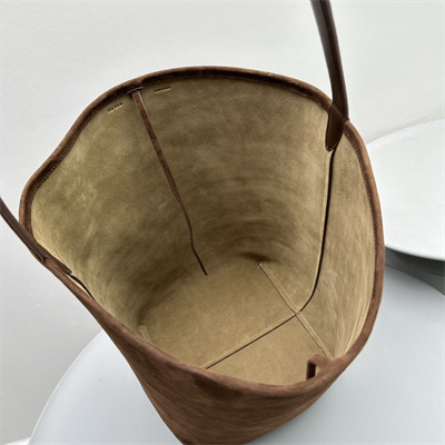 The Row Park N/S Large Tote Bag Dk Brown Suede