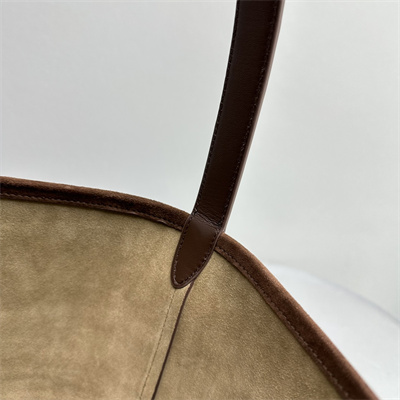 The Row Park N/S Large Tote Bag Dk Brown Suede