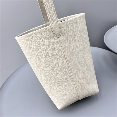 The Row Park N/S Medium Tote Bag Grained Calfskin White color