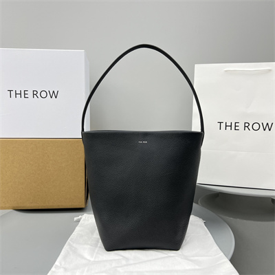 The Row Park N/S Medium Tote Bag Grained Calfskin Black color
