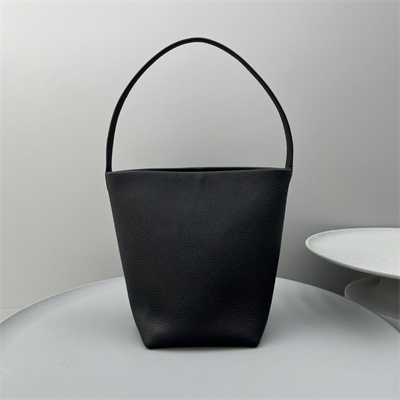 The Row Park N/S Medium Tote Bag Grained Calfskin Black color