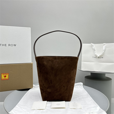 The Row Park N/S Medium Tote Bag Dk Brown Suede