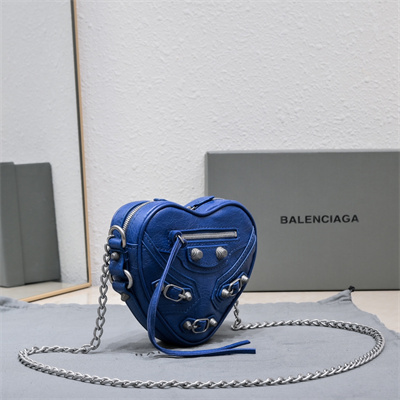 Women’s Le Cagole Heart Mini Bag In Arena Lambskin Blue Color