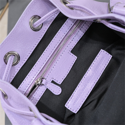 Women’s Le Cagole Small Bucket Bag In Arena Lambskin Purple Color