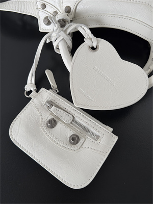 Women’s NEO Cagole XS Handbag In Arena Lambskin White Color