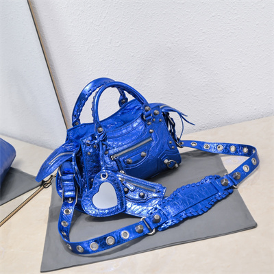 Women’s NEO Cagole XS Handbag In Arena Lambskin Sapphire Blue Color
