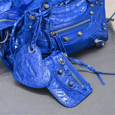 Women’s NEO Cagole XS Handbag In Arena Lambskin Sapphire Blue Color