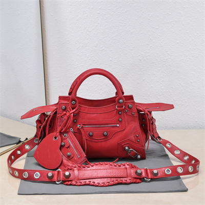 Women’s NEO Cagole XS Handbag In Arena Lambskin Red Color
