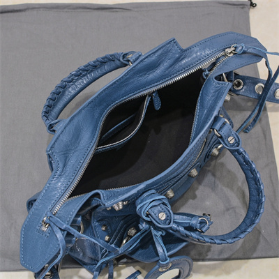 Women’s NEO Cagole XS Handbag In Arena Lambskin Grey Blue Color