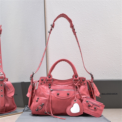 Women’s NEO Cagole City Small Handbag In Arena Lambskin Watermelon Color