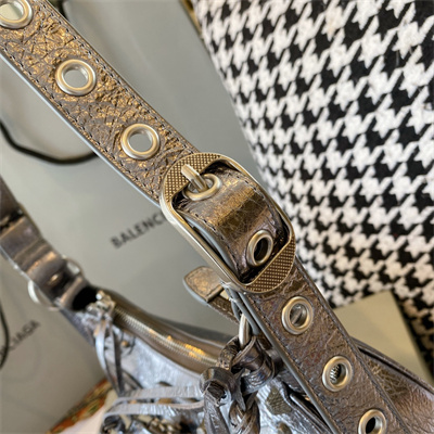 Women’s Le Cagole XS Shoulder Bag In Arena Lambskin Silver Color