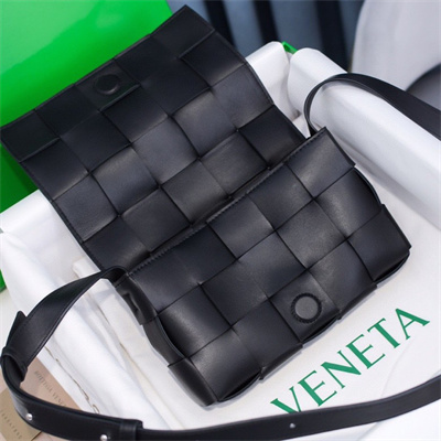 BV Cassette Cross Body Bag In Lambskin Black Color