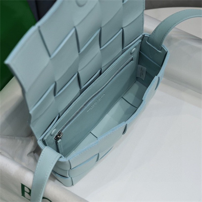 BV Cassette Cross Body Bag In Lambskin Teal Washed Color