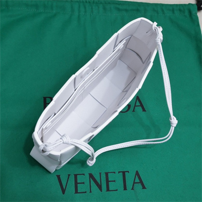 BV Cassette Pouch With Strap In Calfskin White Color