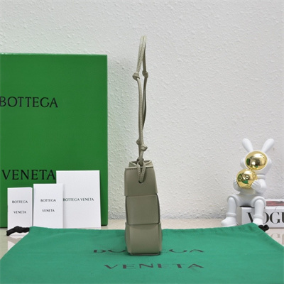 BV Cassette Pouch With Strap In Calfskin Travertine Color