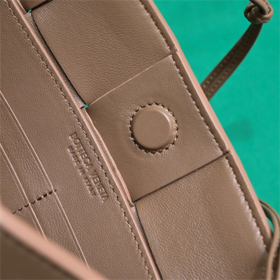 BV Cassette Pouch With Strap In Calfskin Brown Color
