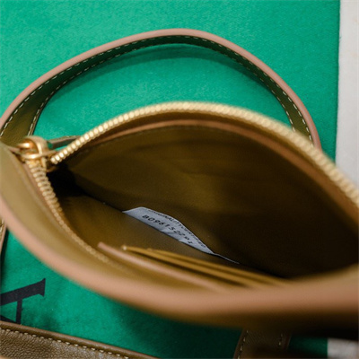 BV Small Flip Flap Tote Bag In Lambskin Leather Acorn Brown Color