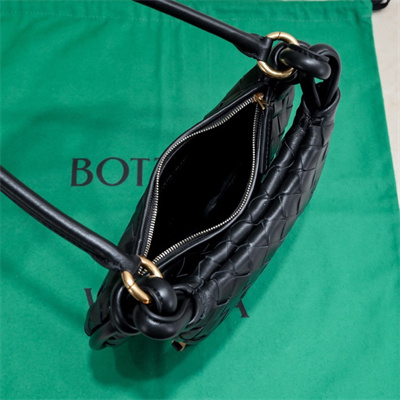 BV Small Gemelli Shoulder Bag In Lambskin Leather Black Color